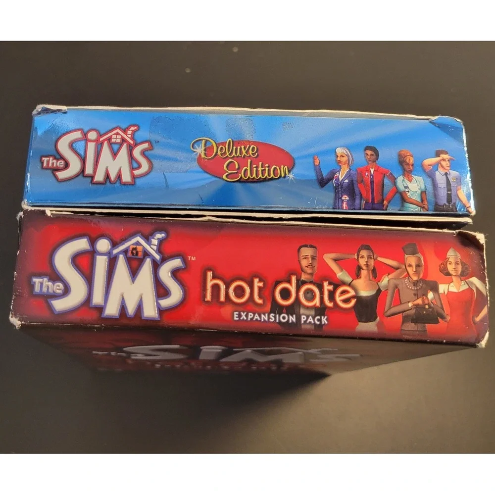 VINTAGE The Sims Deluxe Edition Hot Date PC Game Lot Big Box 2001 CIB